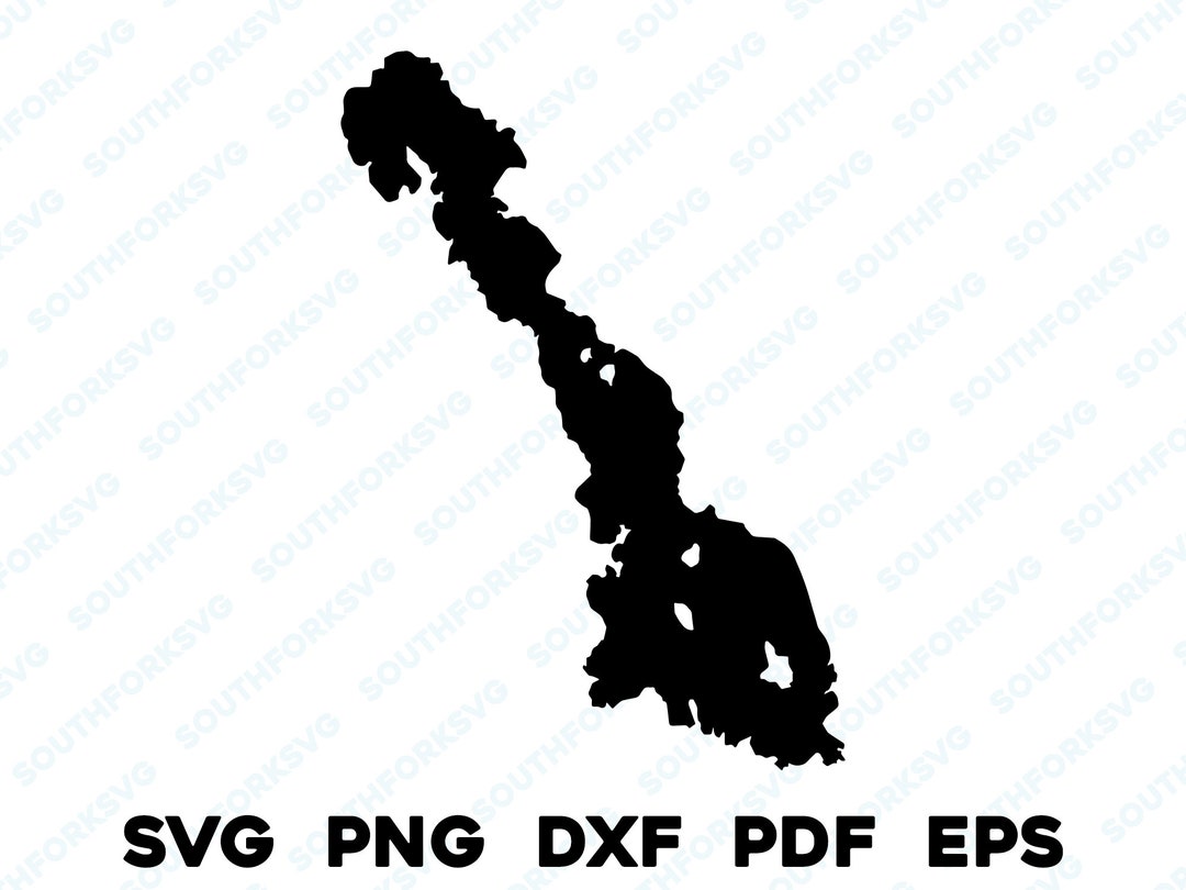 Pushaw Lake Maine Map Shape Silhouette Outline Svg Png Dxf Pdf Eps