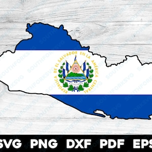 Zarys flagi kraju Salwadoru | svg png dxf pdf eps | projekt grafiki wektorowej cięcie druk barwnik sub klip sztuki obraz plik cyfrowy Ameryka Środkowa