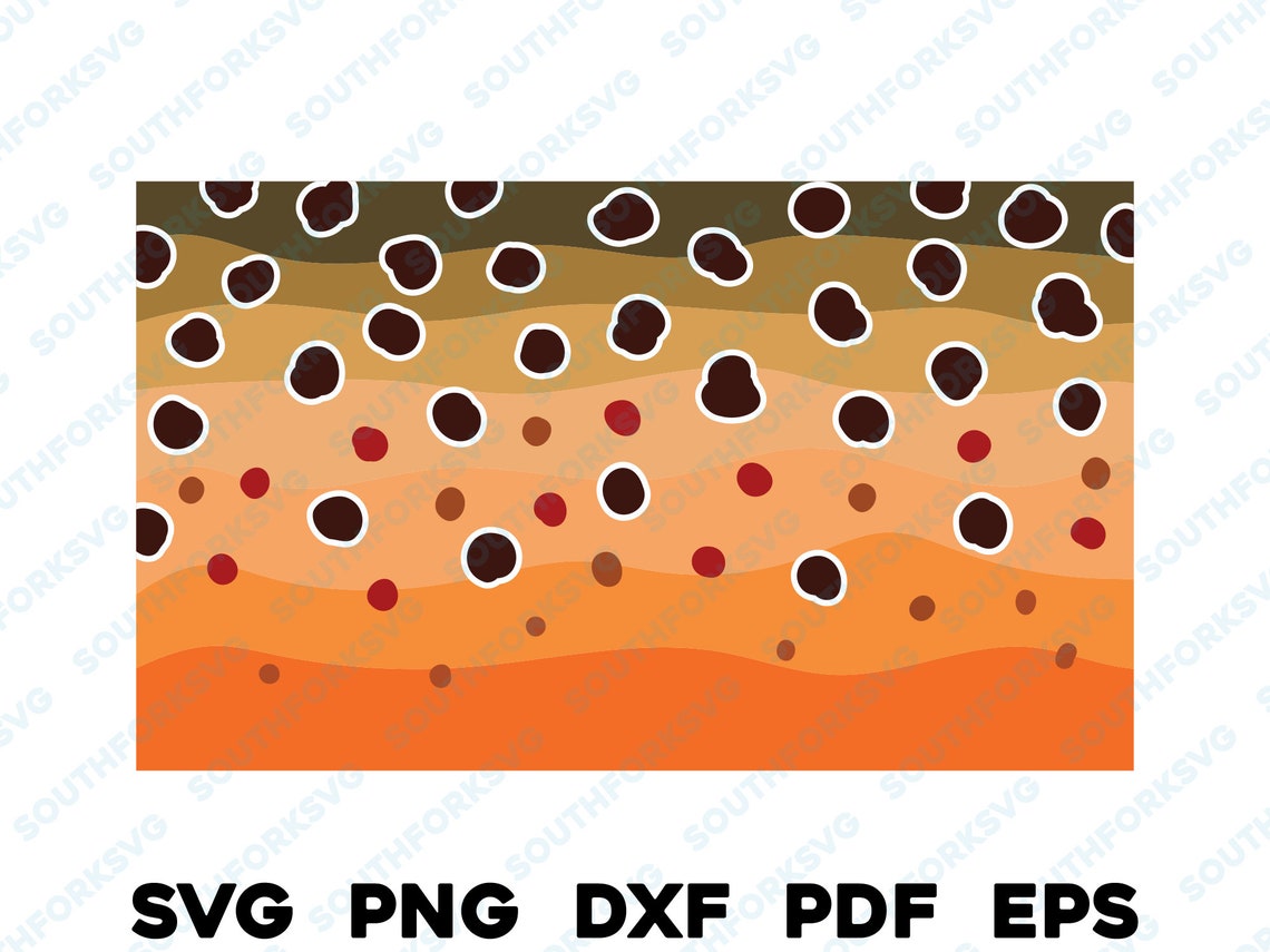 Brown Trout Skin Pattern Medium Svg Png Dxf Eps Pdf Rainbow Etsy