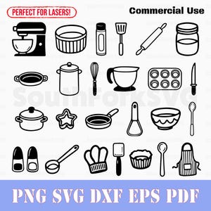 Simple Kitchen Bundle svg png dxf eps pdf | vetor gráfico corte impressão sublimação de tinta gravação a laser clip art uso comercial