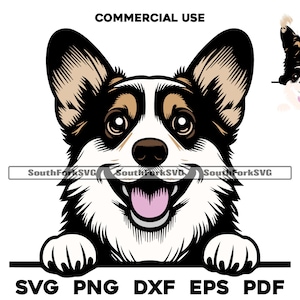 Spähende walisische Corgis Geschichtet nach Farbe svg png dxf eps pdf | Vektorgrafik Datei Laser Clip Art schneiden | sofortiger digitaler Download kommerzielle Nutzung