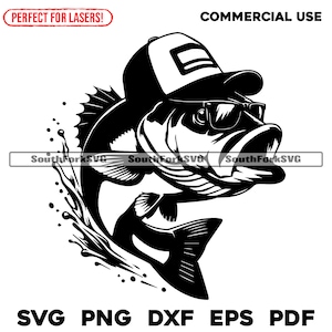 Largemouth Bass Trucker Hat svg png dxf eps pdf | vector graphic cut print dye sub laser engrave cnc digital files commercial use
