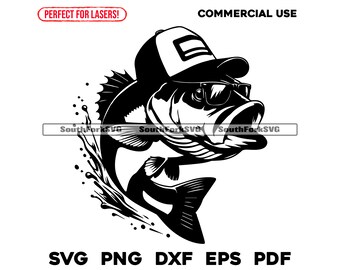 Largemouth Bass Trucker Hat svg png dxf eps pdf | vector graphic cut print dye sub laser engrave cnc digital files commercial use