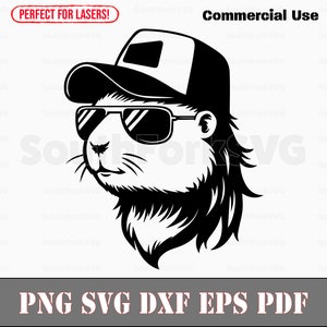 Cappello da camionista Prairie Dog Mullet svg png dxf eps pdf / grafica vettoriale design taglio stampa dye sub laser incisione cnc file digitali uso commerciale