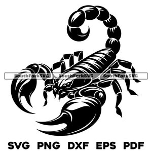 Conception Scorpion Scorpion | svg png dxf pdf eps | Conception graphique vectorielle découpe impression teinture sous-gravure laser fichiers numériques utilisation commerciale