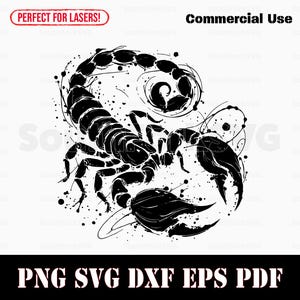 Schwarze Tinte Skorpion Sternzeichen Zeichen Symbol svg png dxf pdf eps | Vektorgrafik Design Cut Print Dye sub Laser File Kommerzielle Nutzung