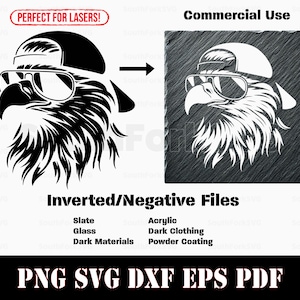 Inverted Eagle Mullet Trucker Hat Sunglasses svg png dxf eps pdf vector graphic cut print laser engrave etch instant download commercial use