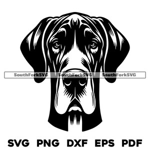 Deutsche Dogge Hundekopf Design | svg png dxf eps pdf | Vektorgrafik Datei Laser Clip Art schneiden | sofort download für kommerzielle Nutzung