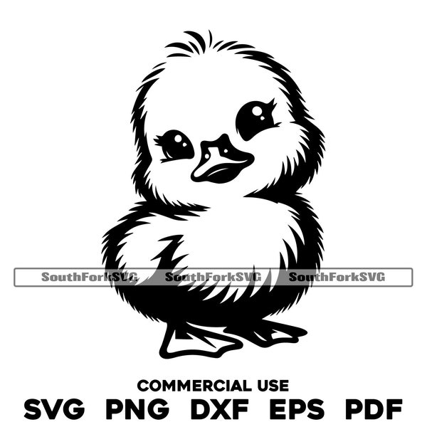 Baby Duckling Duck svg png dxf eps pdf | laser engrave cut print files vector graphic clip art | instant digital download commercial use