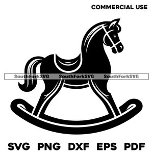 Bébé cheval à bascule svg png dxf eps pdf | graphique vectoriel découpé fichier laser clip art | Téléchargement numérique instantané, utilisation commerciale