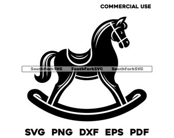 Baby Rocking Horse svg png dxf eps pdf | vector graphic cut file laser clip art | instant digital download commercial use