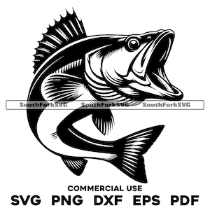Zander Springen svg png dxf eps pdf | transparente Vektorgrafik Design Cut Print Dye sub Laser graviert Dateien Kommerzielle Nutzung
