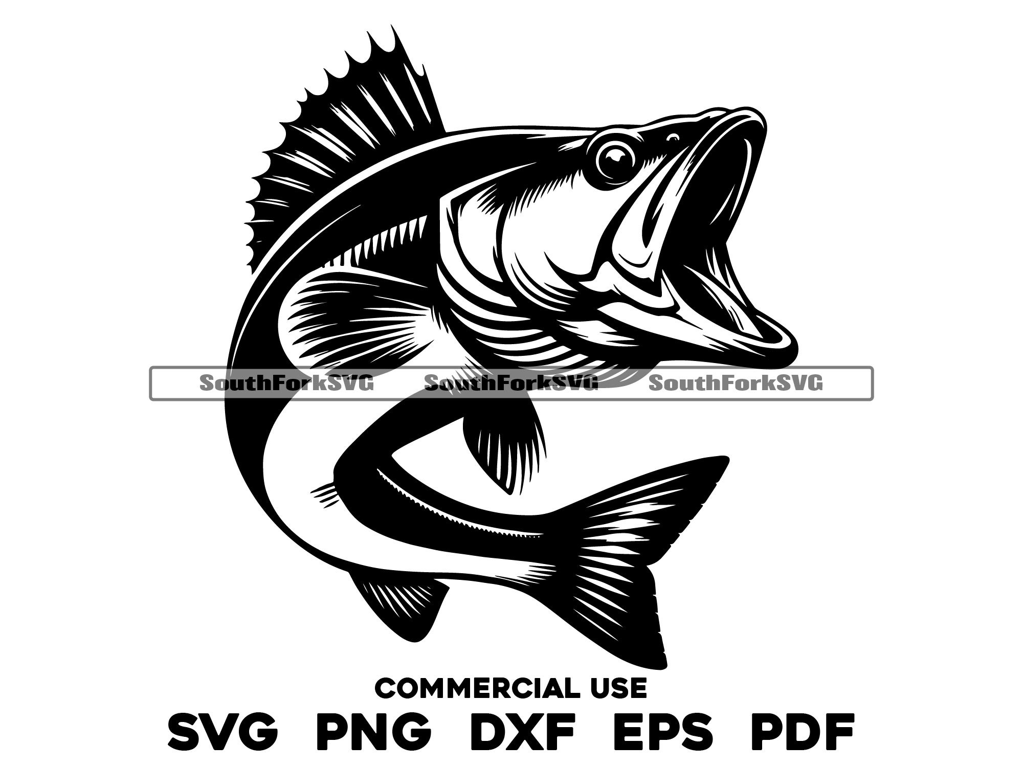 Walleye Jumping svg png dxf eps pdf | transparent vector graphic design cut print dye sub laser engrave files commercial use