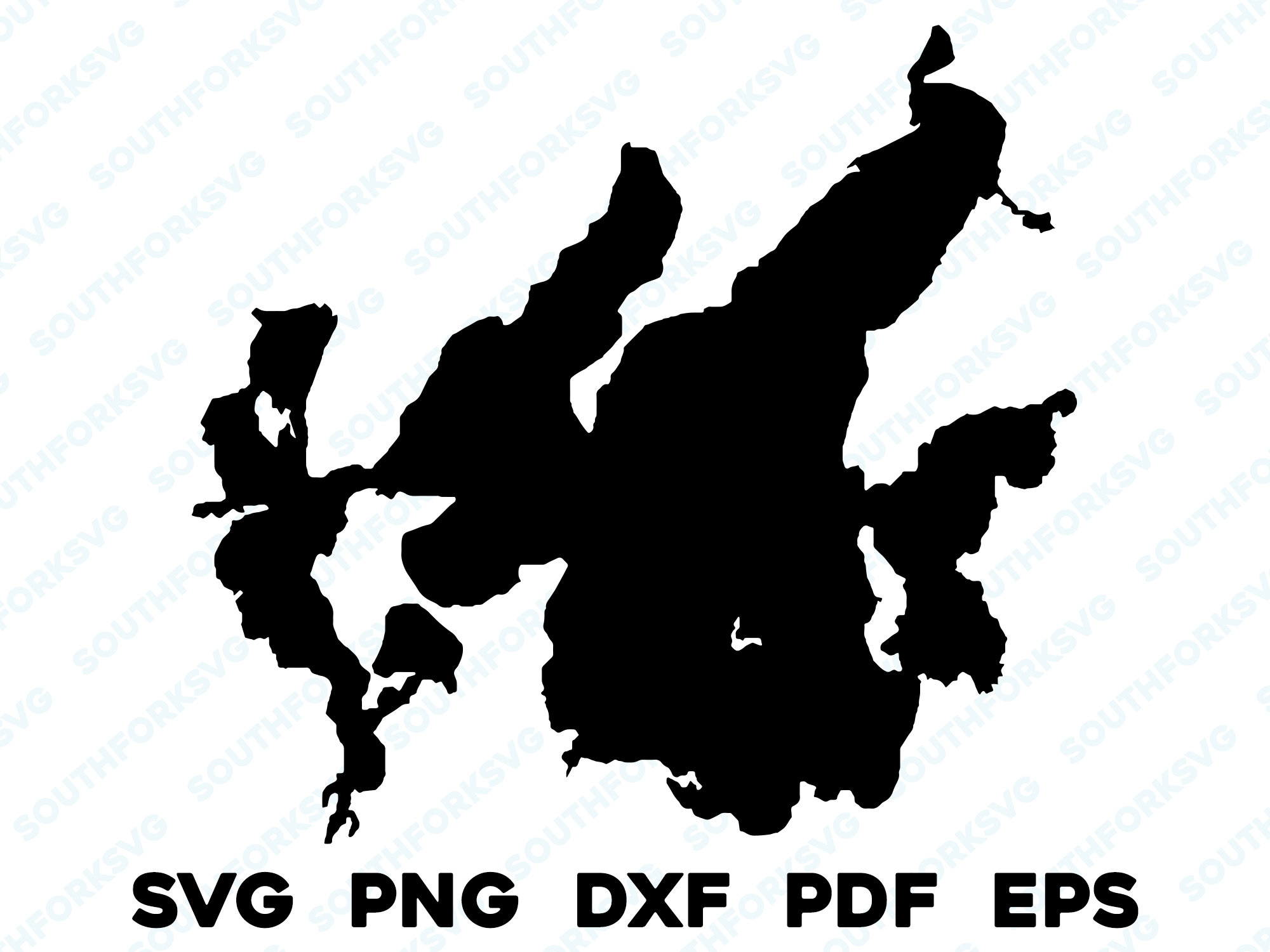 Leech Lake Map Silhouette
