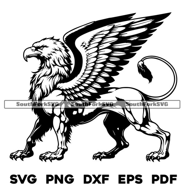 Griffin Gryphon svg png dxf eps pdf | vector graphic cut file laser engrave files clip art | instant digital download commercial use