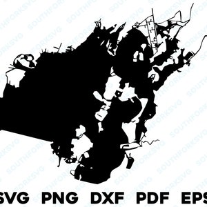 Indian Lake Ohio Mapa Forma Silueta SVG PNG DXF vector diseño gráfico corte grabado archivo láser imagen barco lago casa