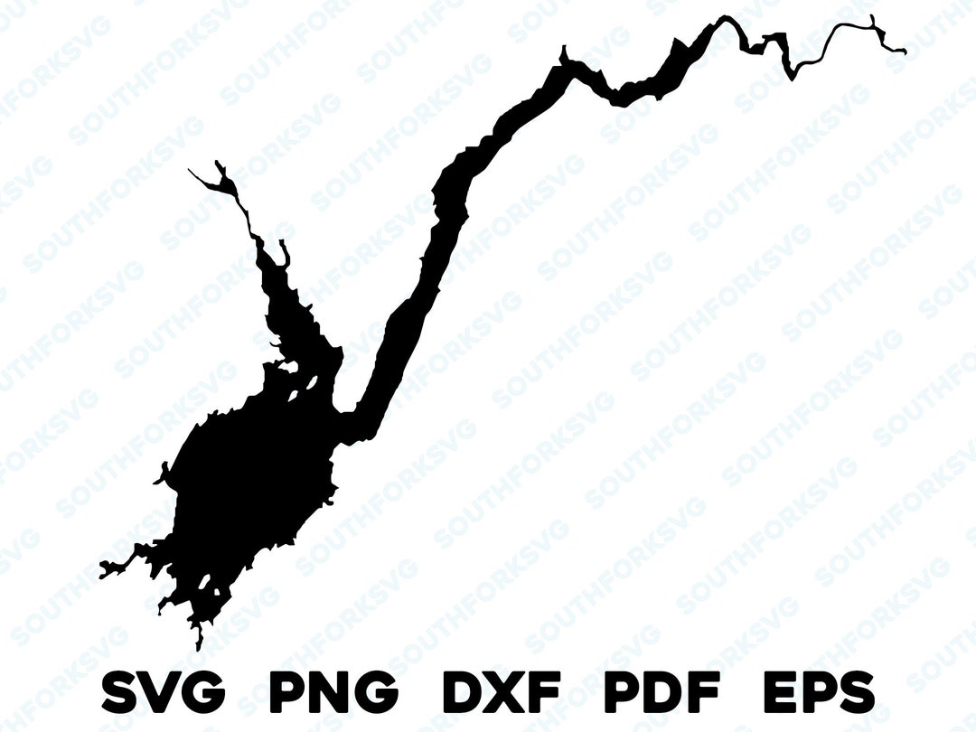 Great Sacandaga Lake New York Map Shape Silhouette Svg Png Dxf Pdf Eps