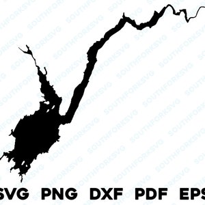 Great Sacandaga Lake New York Map Form Silhouette svg png dxf pdf eps Vektorgrafik geschnitten Gravur Laser-Datei Bild Boot See