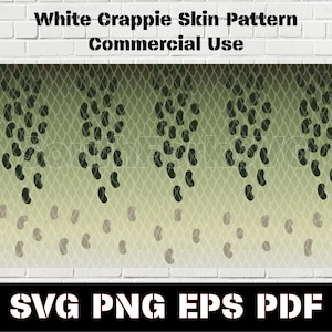 White Crappie Skin Pattern Svg Png Eps Pdf | Pike Perch Muskie Lake ...