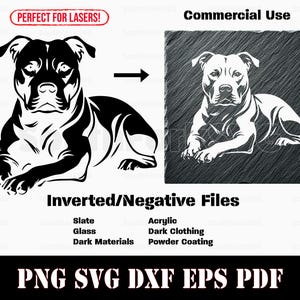 Odwrócony Pitbull Leżący SVG PNG DXF EPS PDF | Grafika wektorowa Cięcie Drukowanie Grawerowanie Laserowe Etchowanie Natychmiastowe Pobieranie Użytkowanie Komercyjne