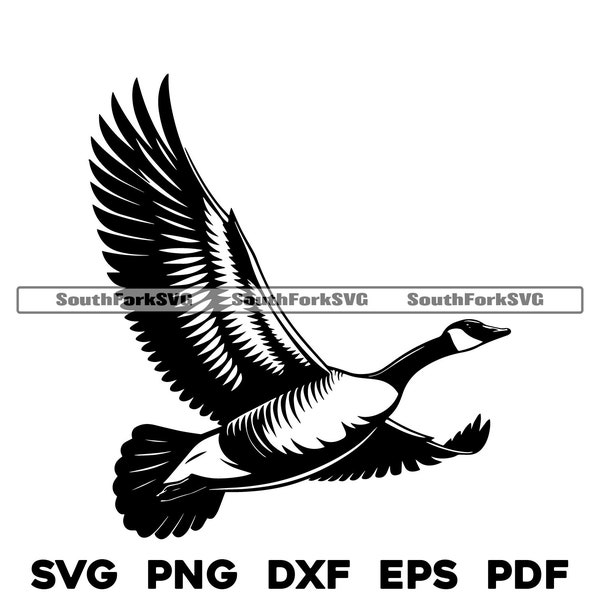 Flying Canadian Goose svg png dxf eps pdf | vector graphic design cut print dye sub laser engrave cnc digital files commercial use