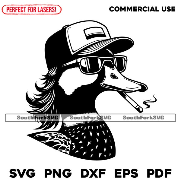 Mallard Duck Mullet Trucker Hat svg png dxf eps pdf | vector graphic design cut print dye sub laser engrave cnc digital files commercial use