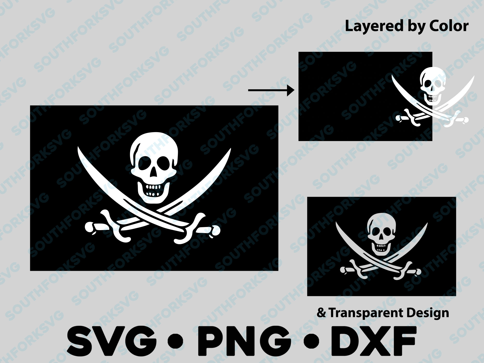 Jolly Roger Piraten Flagge SVG PNG Download druckbare Vektorgrafik  Bügelbild Clipart Jack Rackham Schädel Schwerter Piratenschiff Flagge  Cricut Cut
