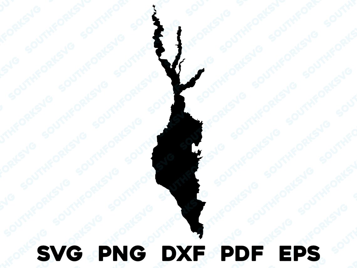 Lake Cascade Idaho Map Shape Silhouette Outline Svg Png Dxf - Etsy