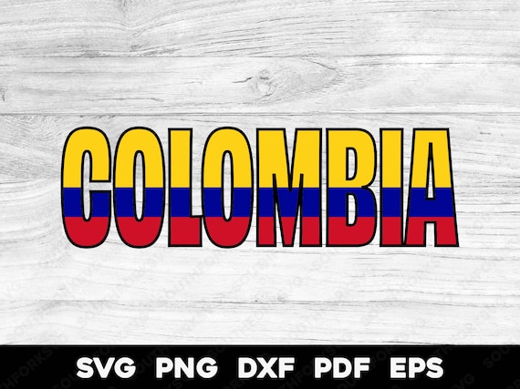 Colombian Flag Name Design Svg Png Dxf Eps Pdf Vector Graphic