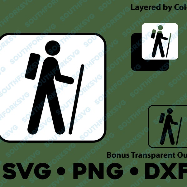 Hiking Trail Marker Logo SVG PNG DXF Layered By Color Cut File  Silhouette Cameo Outdoors Backpacking Camping Mountains Active Life