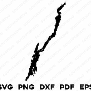 Lake George New York Detailkarte Form Silhouette svg png dxf pdf eps Vektorgrafik-Design Schnitt Gravur Laser-Datei Bild Seehaus