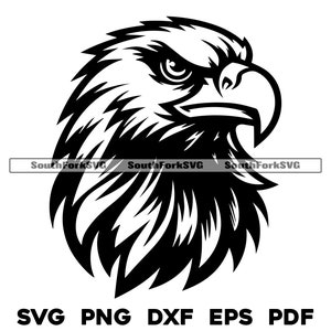 Adler / Falke Kopf Mittelschule Sportmannschaft Maskottchen svg png dxf eps pdf | Vektorgrafik Design Cut Print Dye Sub Laser Digitale Dateien