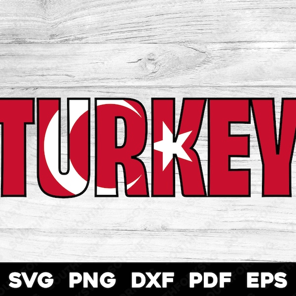 Turkey Turkish Flag Name Design | svg png dxf eps pdf | vector graphic design cut print dye sub laser engrave cnc digital files