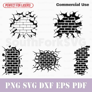 Baanbrekende bakstenen muur bundel svg png dxf eps pdf | vector grafisch ontwerp gesneden print kleurstof sub laser graveren bestanden commercieel gebruik