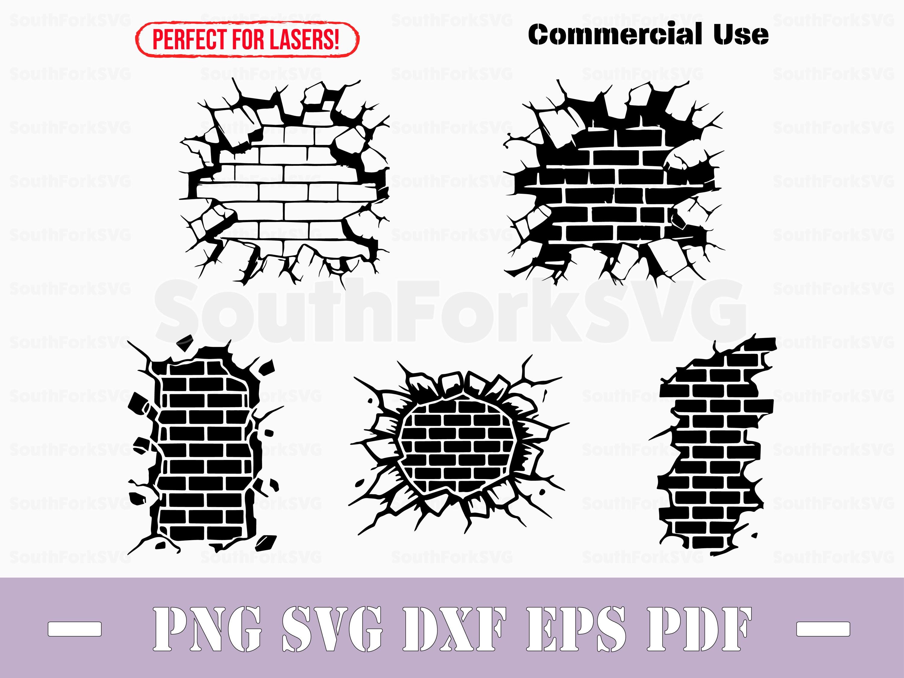 Breakthrough Brick Wall Bundle Svg Png Dxf Eps Pdf | Vector Graphic ...