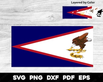 Flaga Samoa Amerykańskiego | svg png dxf eps pdf | Warstwowa grafika wektorowa w kolorze, cięcie, druk, barwnik, grawerowanie laserowe, pliki cyfrowe