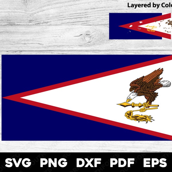 American Samoa Flag | svg png dxf eps pdf | Layered by Color vector graphic design cut print dye sub laser engrave digital files