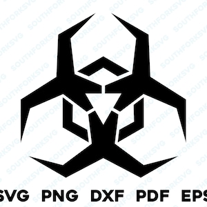 Biohazard symbool svg png dxf eps pdf vector transparant gevaar gevaar chemische veiligheid explosief punk goth nucleair clip