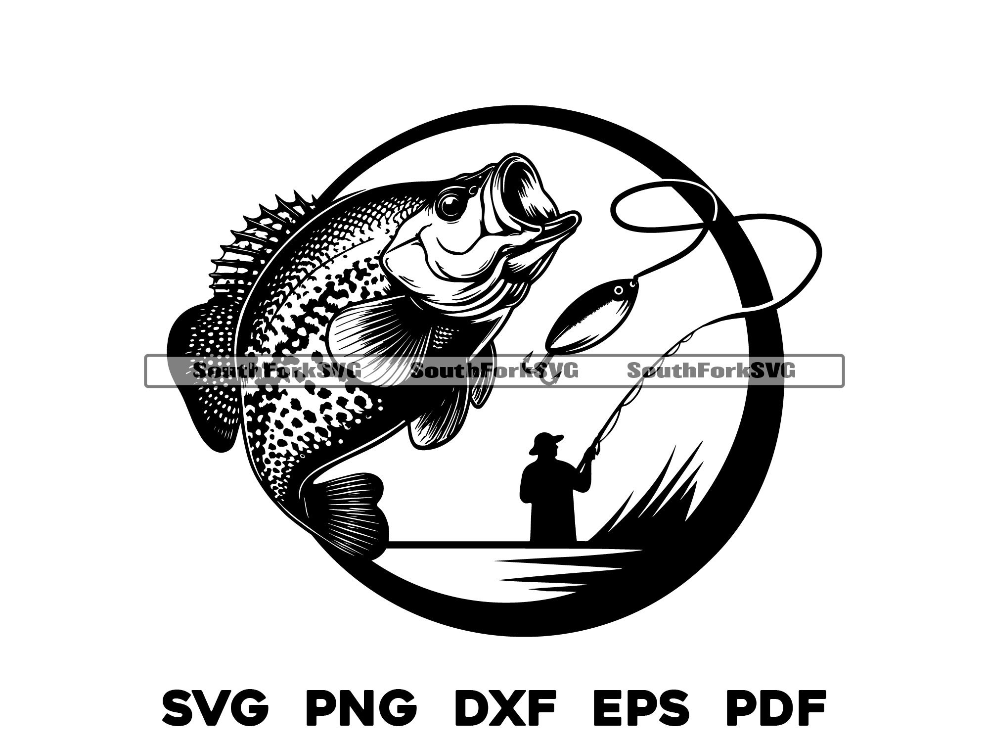 crappie fishing pole svg Clear Decal 3x2 – 1standard Crappie outline design stencil file is uploaded as an archive which includes Crappie Fish SVG: US Flag