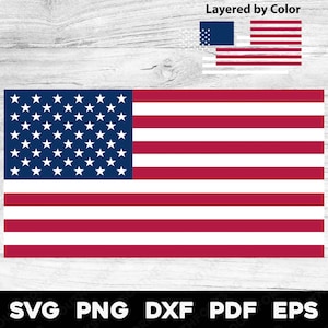 Amerikaanse vlag VS Verenigde Staten vlag | svg png dxf eps pdf | Layered by Color vector grafisch ontwerp gesneden print kleurstof sub-laser digitale bestanden