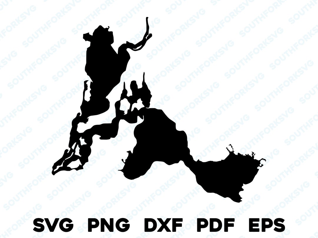Ebeemee Lake Maine Map Shape Silhouette Outline Svg Png Dxf Pdf Eps