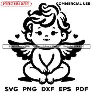 Cute Cartoon Baby Angel Cherub svg png dxf eps pdf | transparent vector graphic design cut print dye sub laser engrave files commercial use