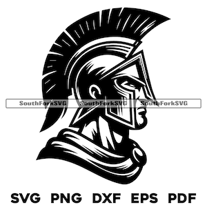 Spartaans hoofd middelbare school sportteammascotte | svg png dxf eps pdf | vectorgrafisch ontwerp gesneden print kleurstof sub laser digitale bestanden