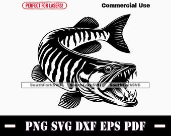 Musky Muskie Design Files svg png dxf eps pdf | transparent vector graphic design cut print dye sub laser engrave files commercial use
