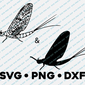 Eintagsfliege SVG PNG DXF Vektor transparent Cameo Schnitt Datei Spruch htv Vinyl Aufkleber Angeln Jagen im Freien Natur Tier