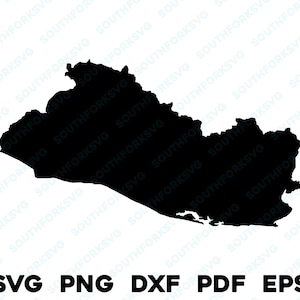 Mapa sylwetki kraju Salwadoru | svg png dxf pdf eps | projekt grafiki wektorowej cięcie drukowanie barwnik sublimacja laser cnc pliki cyfrowe
