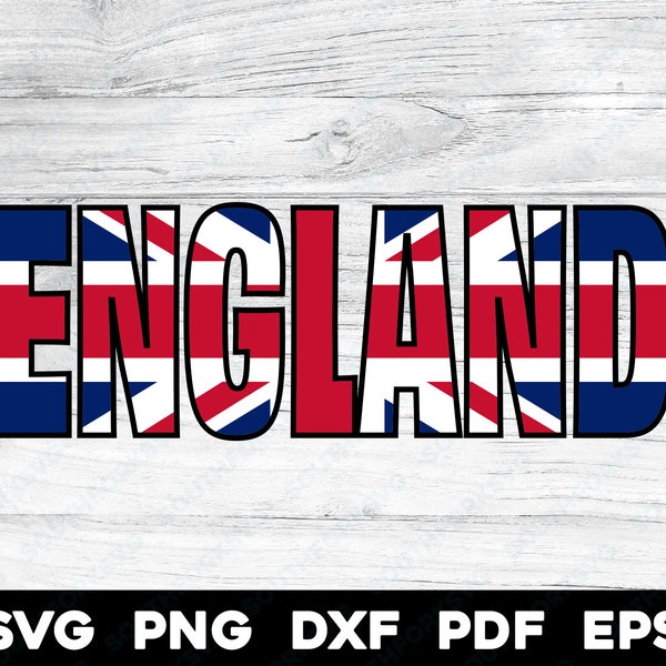 England UK Flag Name | svg png dxf eps pdf | layered by color vector graphic design cut print dye sub laser cnc engrave digital files