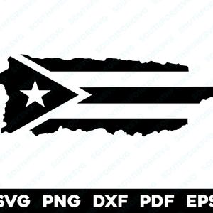Fuerte Rico Flaggenform Transparent | svg png dxf eps pdf | Vektorgrafik Design Cut Print Dye Sub Laser gravieren Cnc Digital Files