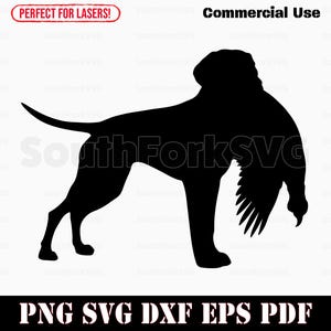 Silhueta de faisão ponteiro alemão de pelo curto | svg png dxf eps pdf | arquivo de corte vetorial a laser clip art | download instantâneo uso comercial