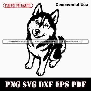 Siberian Husky Begging svg png dxf eps pdf | vector graphic stencil cut file laser clip art print instant digital download commercial use